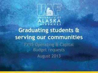 Graduating students &amp; serving our communities