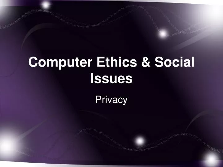 computer ethics social issues