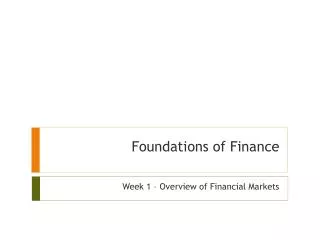 Foundations of Finance