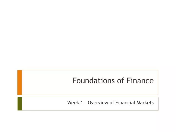 foundations of finance