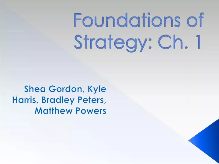 foundations of strategy ch 1