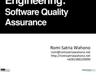 Software Engineering: Software Quality Assurance