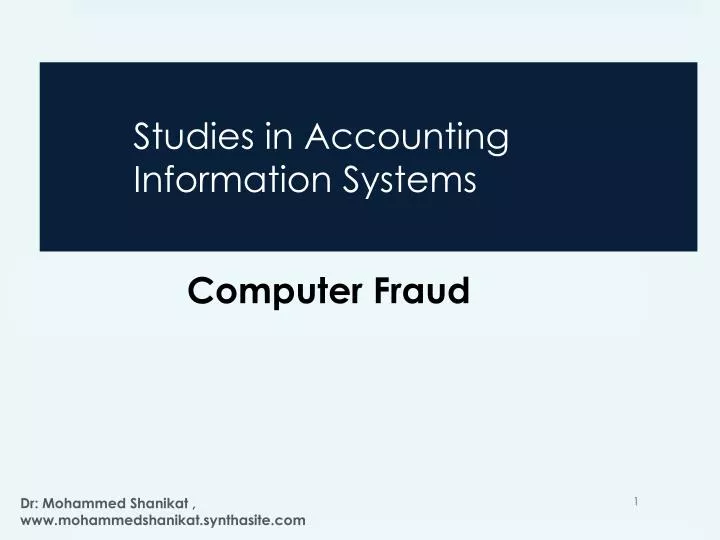 studies in accounting information systems