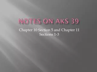 notes on aks 39