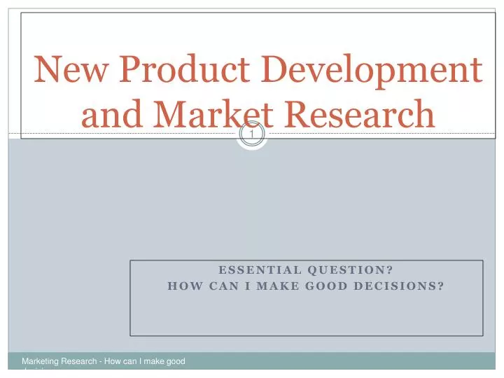 new product development and market research
