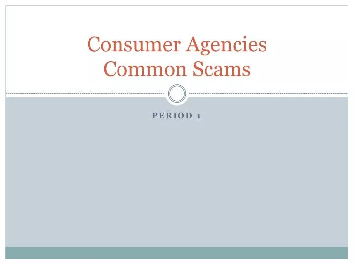consumer agencies common scams