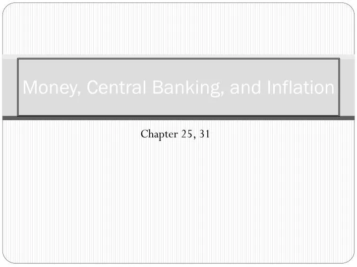 money central banking and inflation