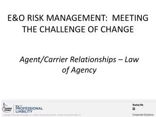 E&amp;O Risk Management: Meeting the Challenge of Change