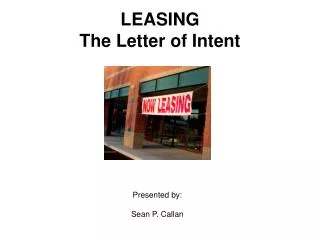 LEASING The Letter of Intent