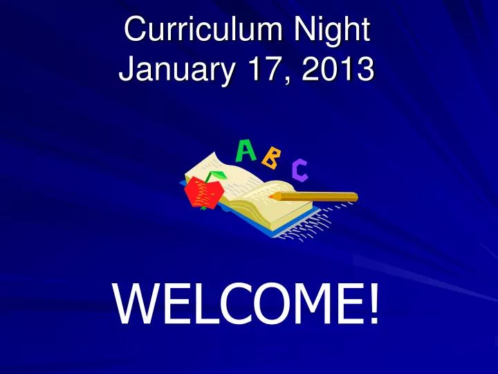 curriculum night january 17 2013