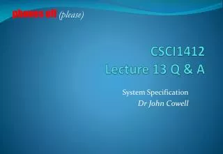 CSCI1412 Lecture 13 Q &amp; A