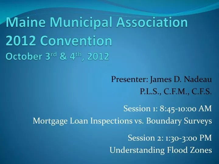 maine municipal association 2012 convention october 3 rd 4 th 2012