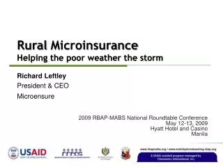 Rural Microinsurance Helping the poor weather the storm