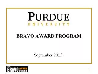 BRAVO AWARD PROGRAM