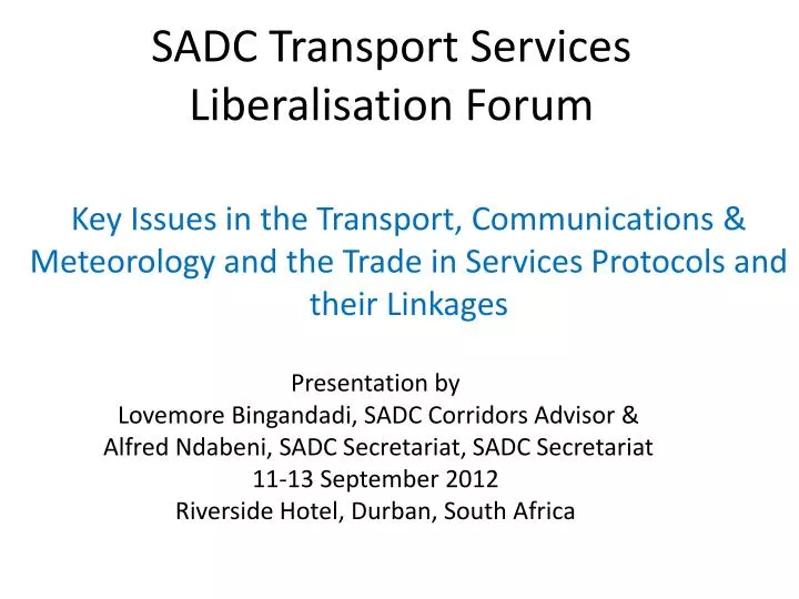 sadc transport services liberalisation forum