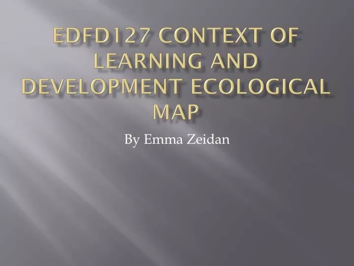 edfd127 context of learning and development ecological map