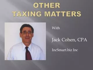 OTHER TAXING MATTERS