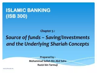 ISLAMIC BANKING (ISB 300)