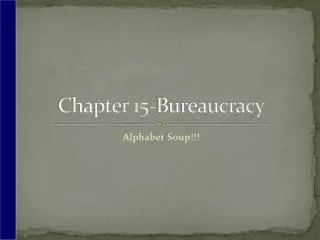 Chapter 15-Bureaucracy