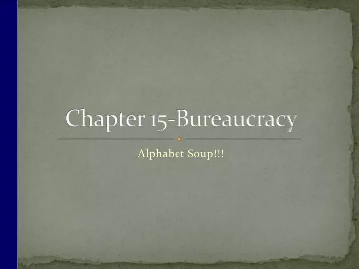 chapter 15 bureaucracy