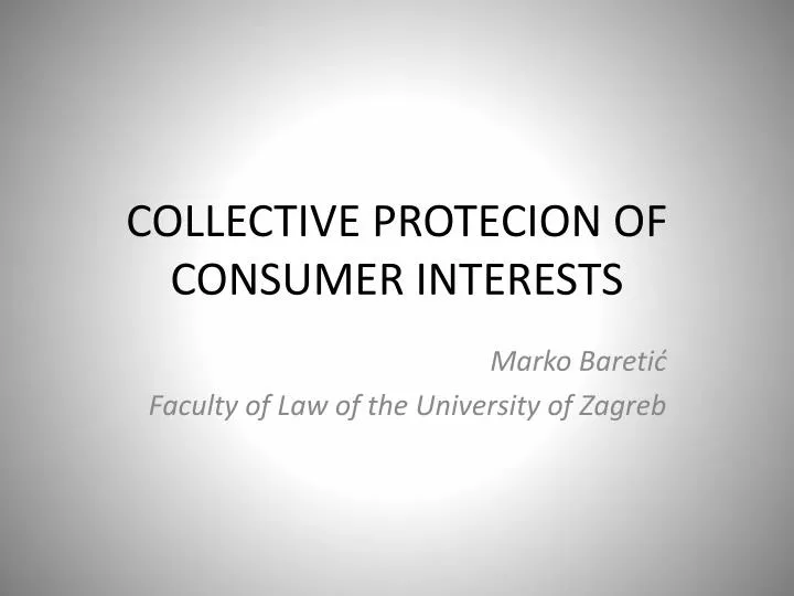 collective protecion of consumer interests