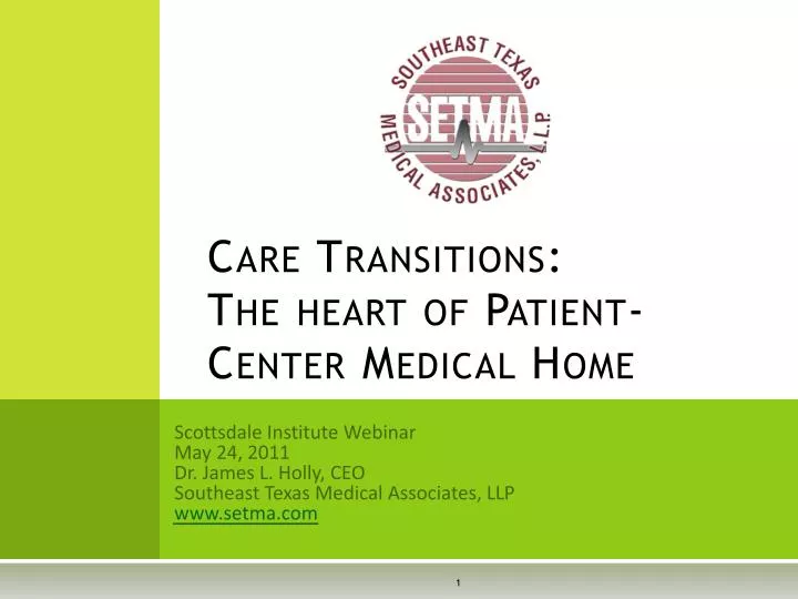 care transitions the heart of patient center medical home