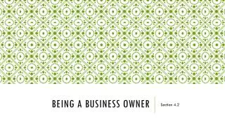 Being a Business Owner