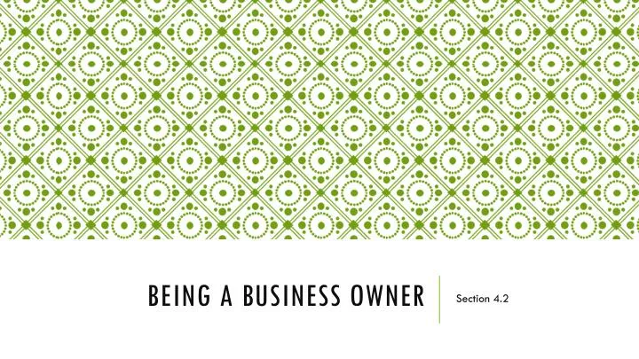 being a business owner