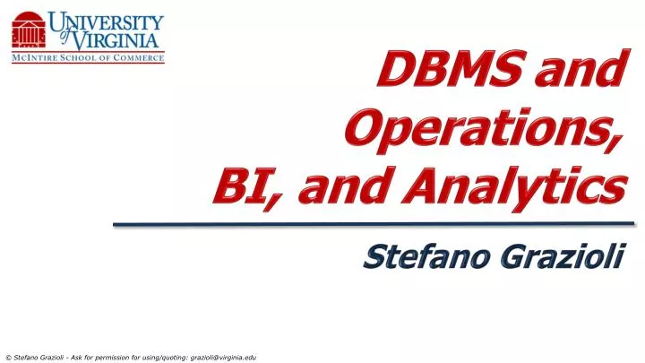 dbms and operations bi and analytics