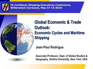 Global Economic &amp; Trade Outlook: Economic Cycles and Maritime Shipping