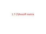 1.7 (?) Ansoff matrix