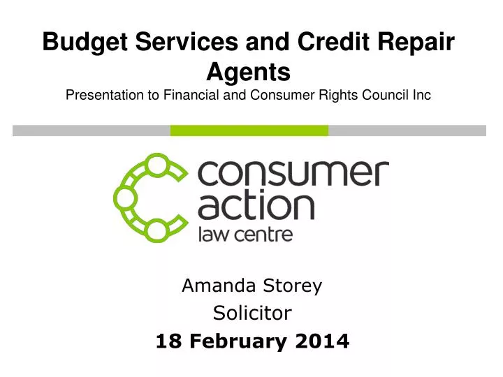 budget services and credit repair agents presentation to financial and consumer rights council inc