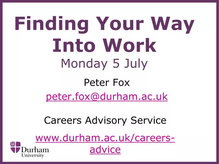 finding your way into work monday 5 july