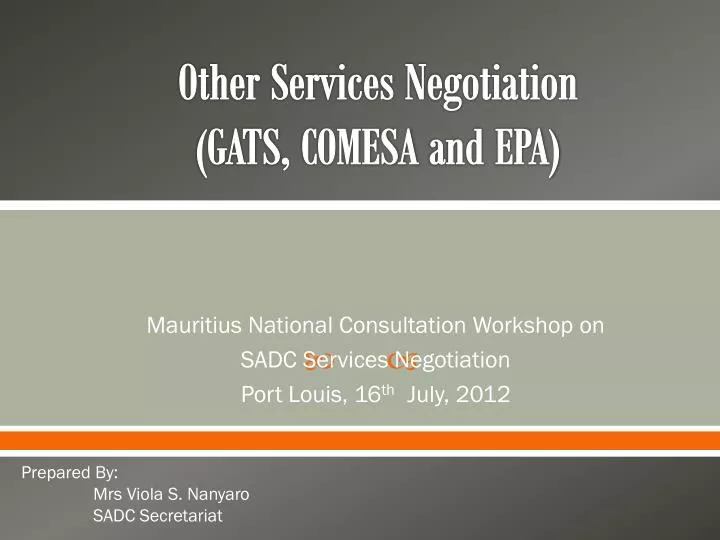 other services negotiation gats comesa and epa