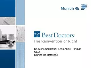 Dr. Mohamed Rafick Khan Abdul Rahman CEO Munich Re Retakaful