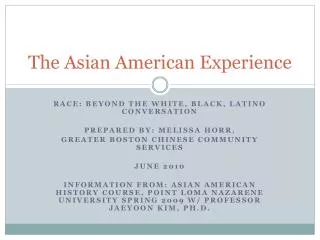 The Asian American Experience