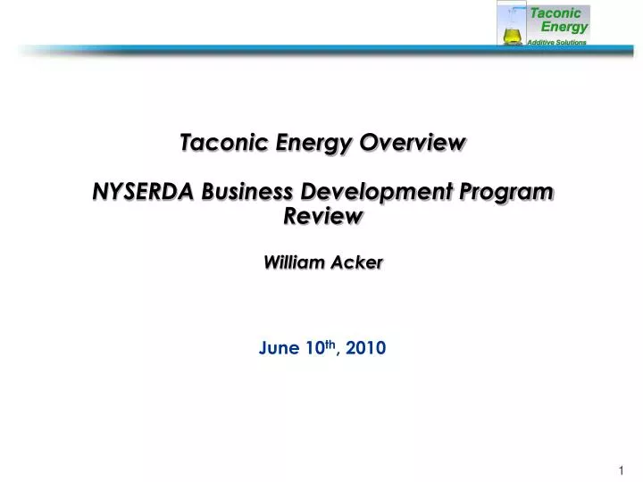 taconic energy overview nyserda business development program review william acker