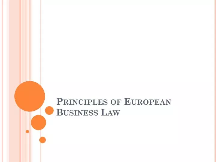 principles of european business law