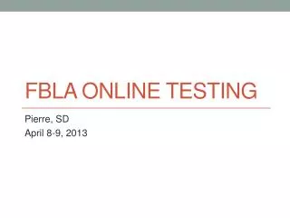 FBLA Online Testing