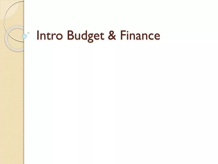 intro budget finance