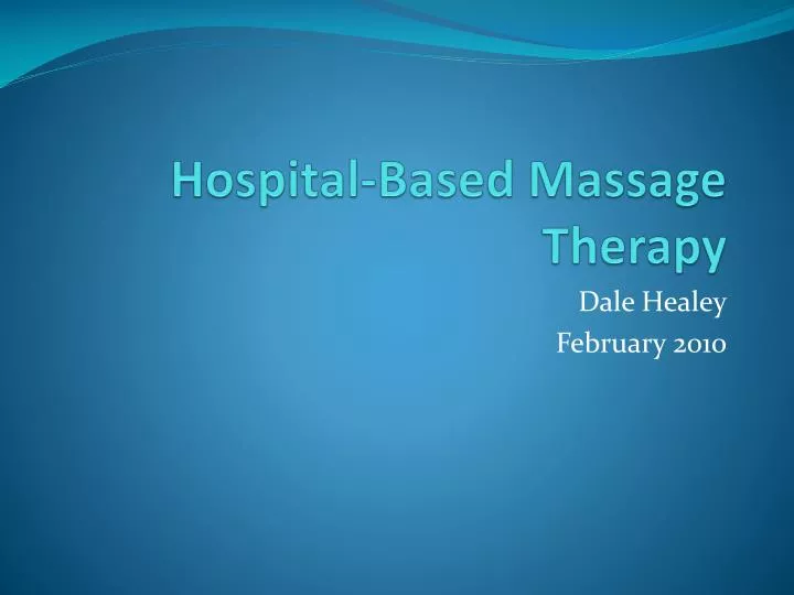 hospital based massage therapy