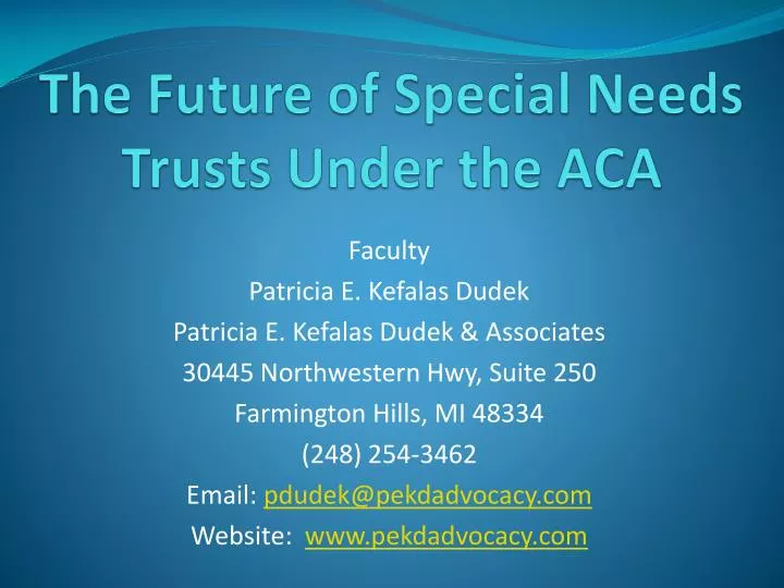 the future of special needs trusts under the aca