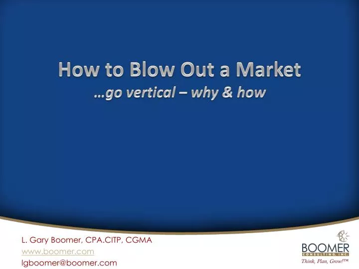 how to blow out a market go vertical why how