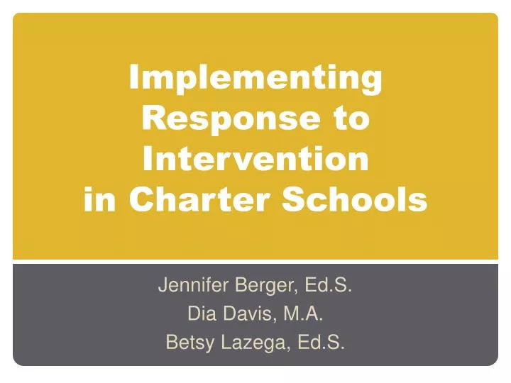 implementing response to intervention in charter schools