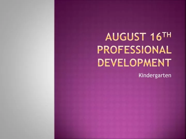 august 16 th professional development
