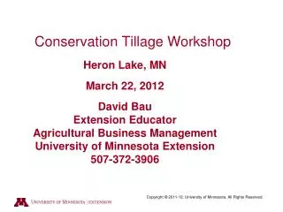 Conservation Tillage Demonstration Project Heron Lake Watershed District 2006 Beans