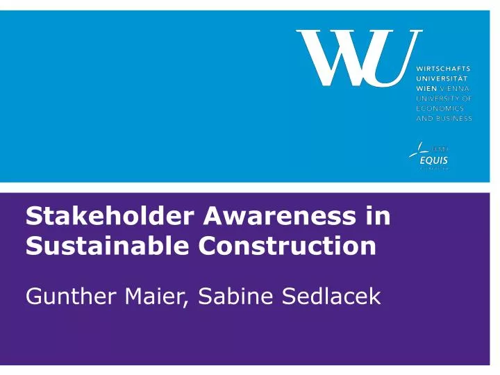 stakeholder awareness in sustainable construction