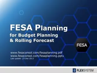 for Budget Planning &amp; Rolling Forecast