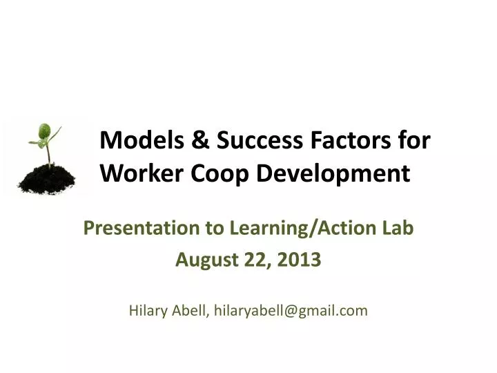 models success factors for worker coop development