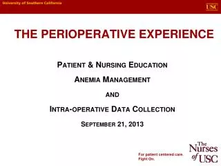 The Perioperative Experience